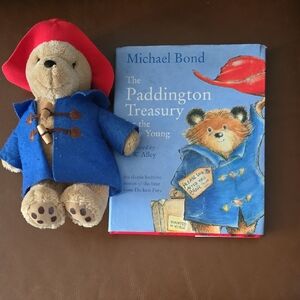 VGUC- Paddington Bear Plush Toy & Michael Bond Book